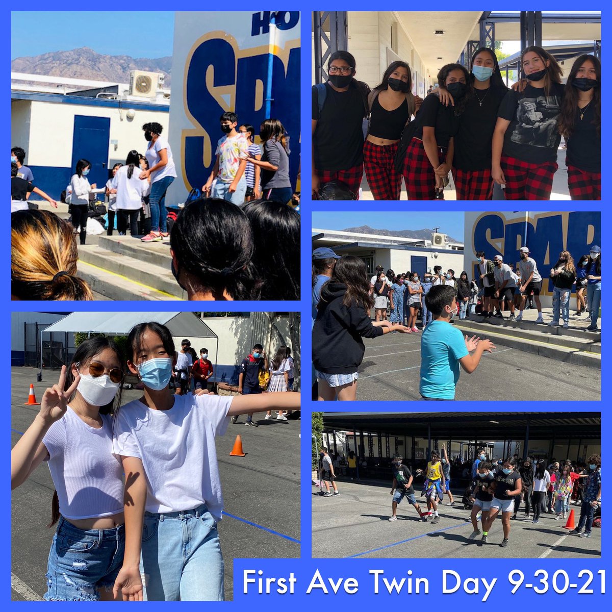 FirstAveMS's tweet photo. FA Twin Day! Thanks ASB Megan for the pictures! @ArcadiaUnified @FirstAvePTSA https://t.co/yOgrTgB3cB