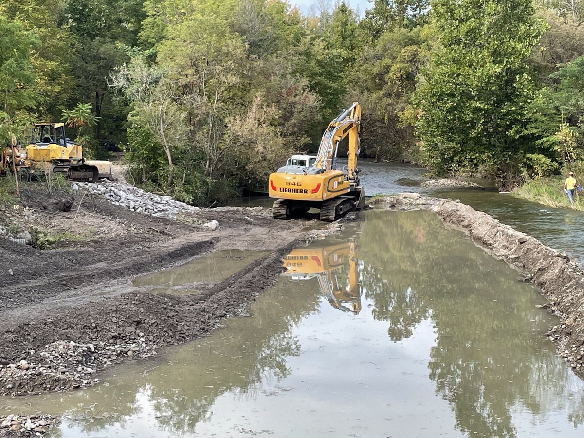 olson_mayor's tweet photo. Started on Limestone Creek bank stabilization &amp; creek bed work today. Thank you DEC &amp; Assemblyman Stirpe for supporting this very important project.  Another great project for our village.  Thank you to the residents, B&amp;L for your continued support. #workingtogther https://t.co/zEYIeufB0i