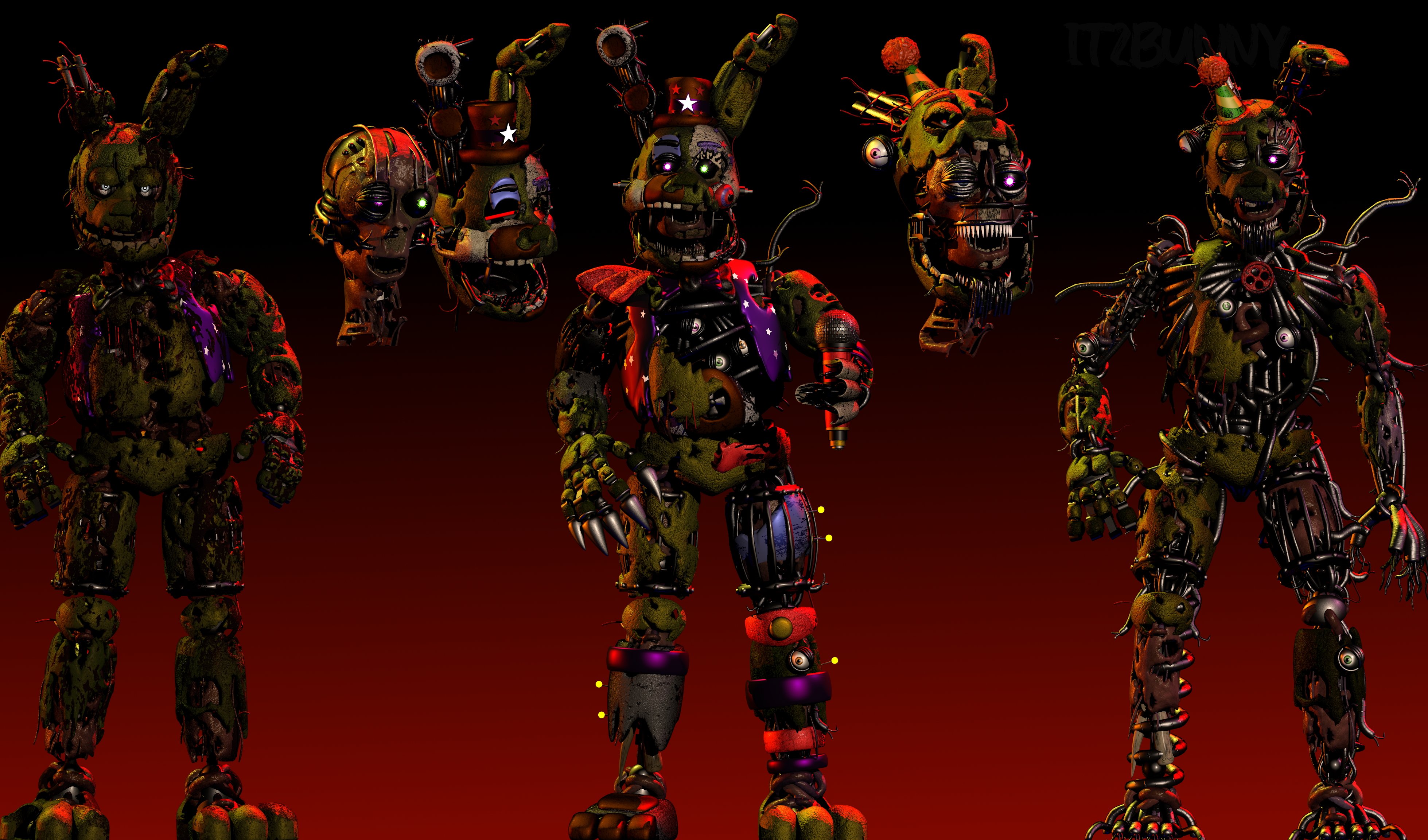 👑 BunZai ❄ on X: C4D - Abandoned FNaF 1 Animatronics - My Concept   / X