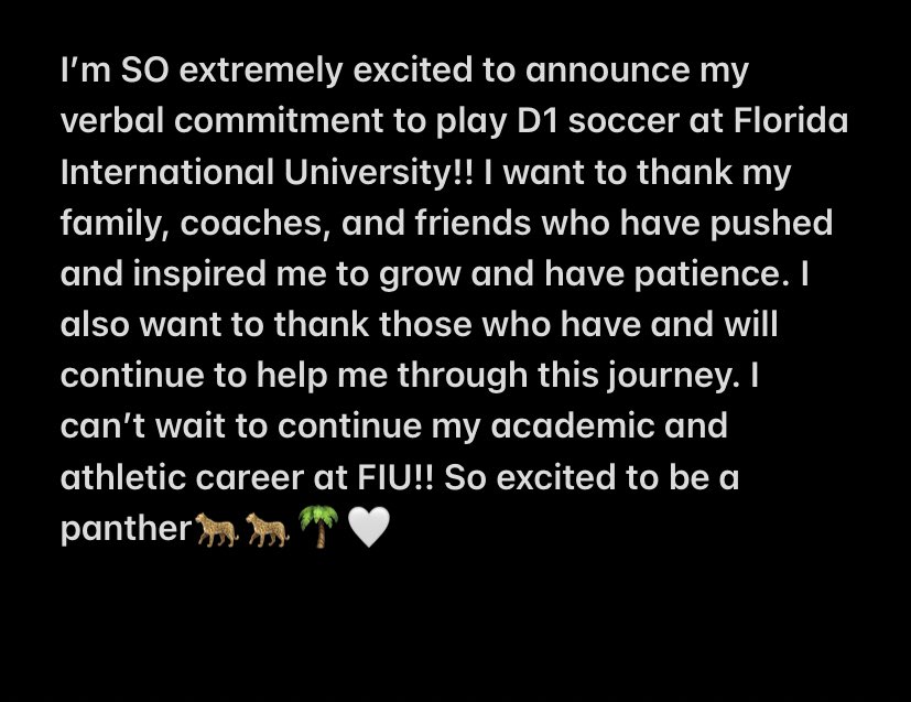 kennedyyon2's tweet photo. So excited to be a part of @FIUWSoccer go panthers🐆🐆🌴🤍 #PawsUp #PantherPride https://t.co/Kd27d4HTyw