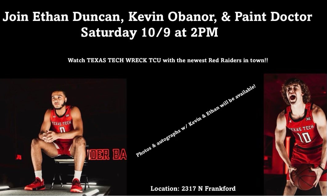 COME OUT AND SUPPORT!! <a href="/TexasTechFB/">Texas Tech Football</a> <a href="/TexasTechMBB/">Texas Tech Basketball</a>