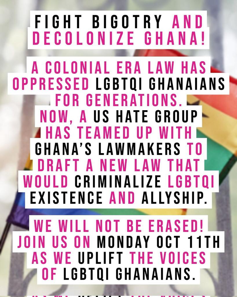 RightifyGhana's tweet photo. Protest in New York against Ghana's anti-LGBTQ bill‼️

Protest in solidarity against Ghana's far-reaching anti-LGBTQI bill. We have labeled it a 'homophobes dream law' because it's the 'worst homophobic document ever'

📍 New York, USA

🗒️ Monday, October 11, 2021

⏰ 12PM https://t.co/Xkmw9AvYKB