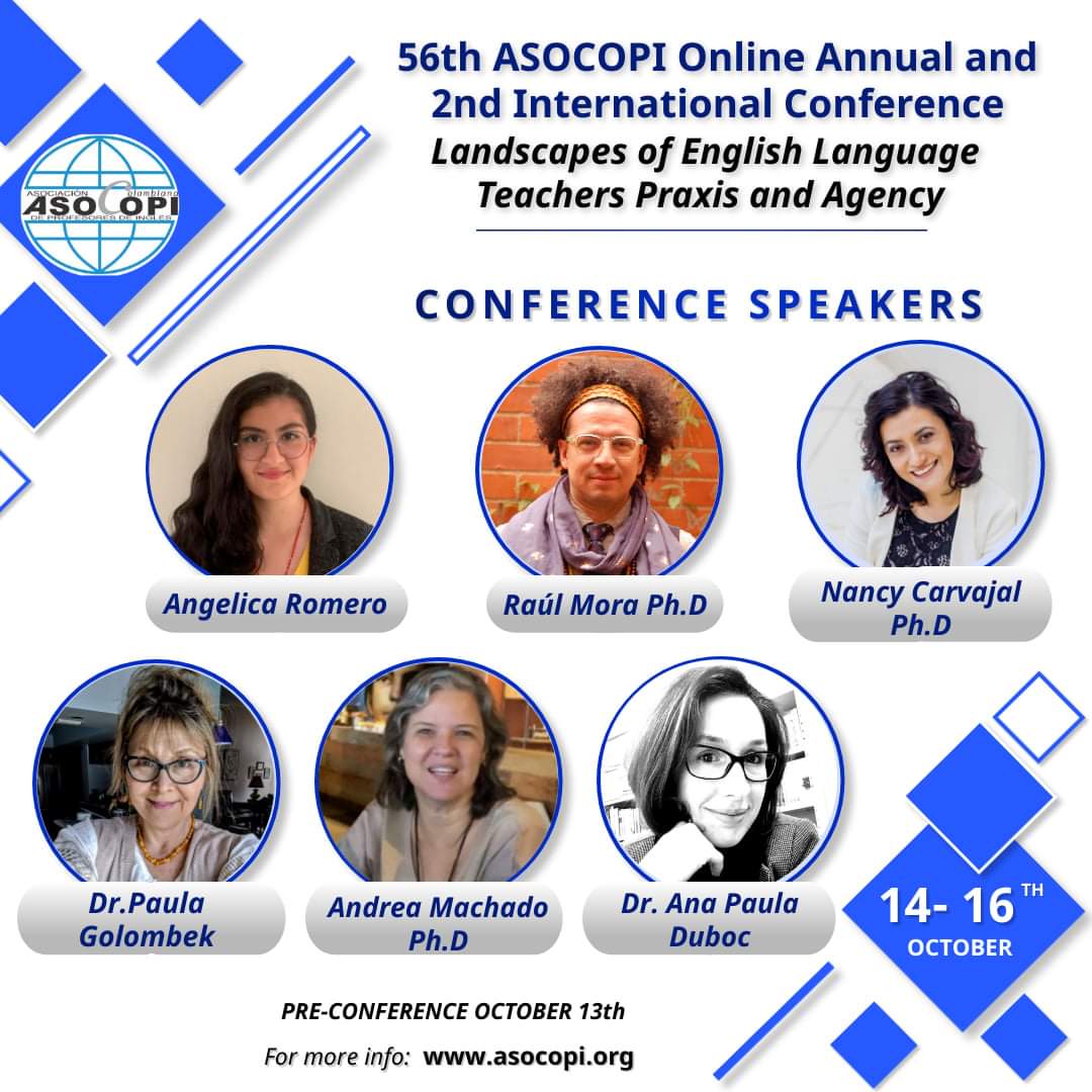 ASOCOPI's tweet photo. ONLY 6 DAYS LEFT!! 

Our 6 speakers and presenters are ready for the conference.🤩 Remember that the pre-conference will be held on October 13th. 

Click here to sign up✍️
https://t.co/BItdpEIHdL https://t.co/bpRcIFXUhR