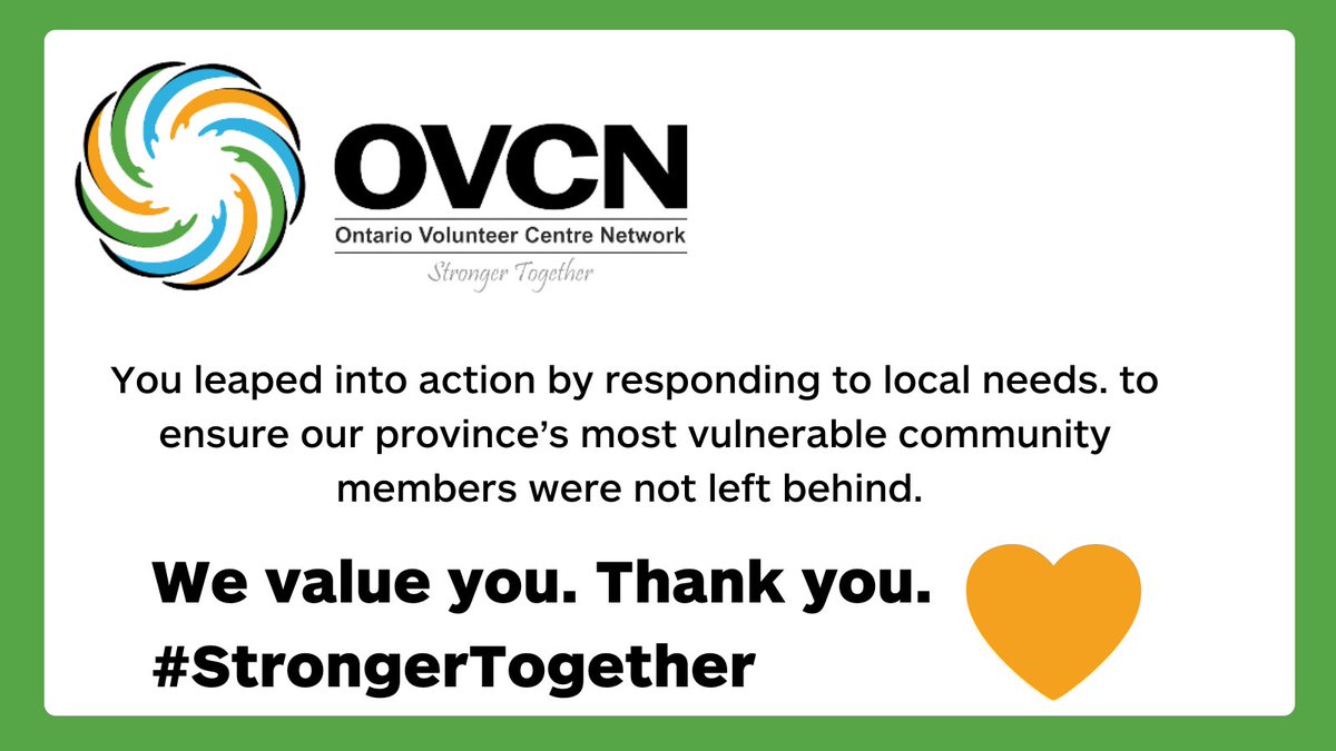 OVCNetwork's tweet photo. Thank you to all our volunteers who quickly took action to help the most vulnerable in our communities. We value you greatly. #volunteerism #strongertogether #volunteerappreciation #covid19recovery https://t.co/y10vXoUs0m