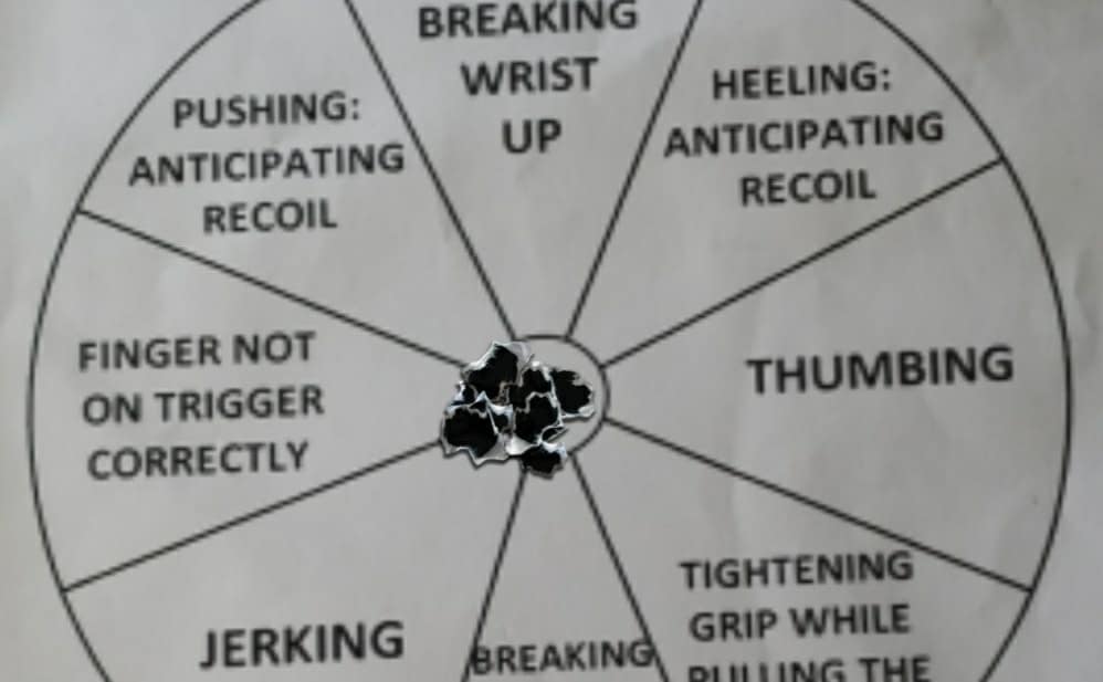 GunExecutive's tweet image. Working on breath and trigger control in dryfire.  Top is 5 yds and bottom is 10 yds.  15 shots each.  Next stop is the range for same diagnostic.  Have you diagnosed recently?

execgun.com/21-day-dry-fir… 

#21ddfc #dryfirepractice #dryfire #flconcealedcarry #executivegun