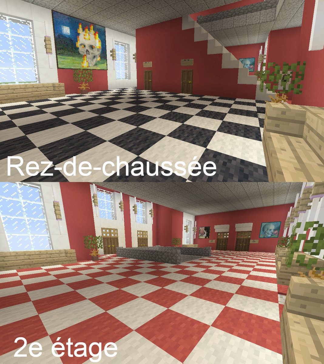Remixem1's tweet photo. Moi et mon meilleur pote @AllStar9519 on a passé environ 6 à  7h pour construire une université dans Minecraft. Voici les photos de notre bâtiment dans son ensemble!

#NintendoSwitch #MinecraftNintendoSwitchEdition https://t.co/noKN2AhxcG