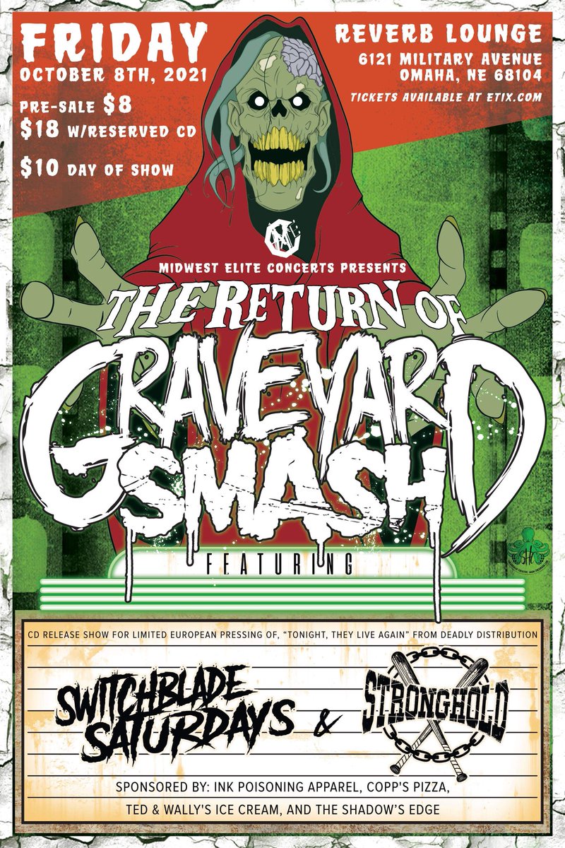 The Graveyard Smash CD Release Party is tonight at Omaha, NE’s <a href="/reverb_lounge/">Reverb Lounge</a> and we are prepared with some <a href="/PabstBlueRibbon/">Pabst Blue Ribbon</a>! CDs available online at this link➡️ deadlydistribution.bigcartel.com/product/gravey… 

#MajorPBR