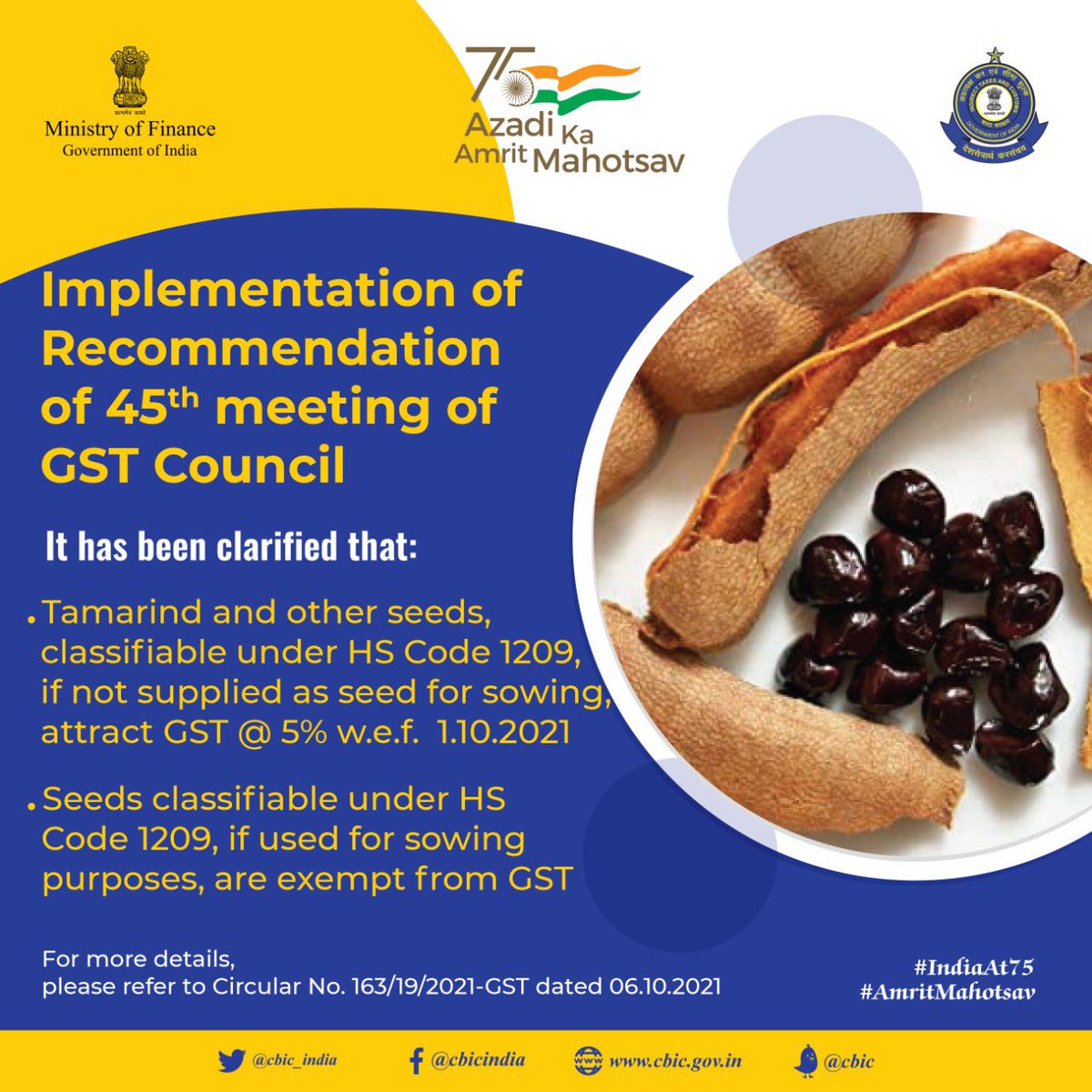 TripuraTaxesExs's tweet photo. Implementation of Recommendation of 45th meeting of the GST Council

RT from @cbic_india 

#4yearsofgst #AzadiKaAmritMahotsav #GST45 

@PIBAgartala @Vishalk61790578 @mygovtripura @FinMinIndia @GST_Council @gstindia @askGST_GoI @_DigitalIndia @tripura_cmo @PMOIndia https://t.co/HoKrgRa2So