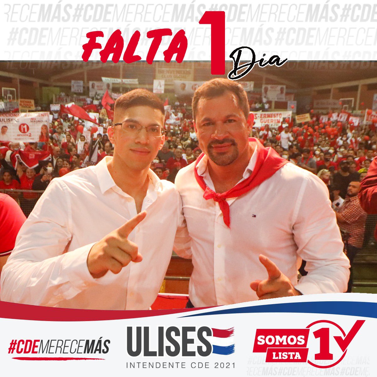 UliQuintana's tweet photo. A #1Día de demostrar que la voluntad popular puede lograr un verdadero cambio. ¡CDE merece más!
#UlisesIntendente
#SomosLista1 🚩 https://t.co/fZuteSIKsh