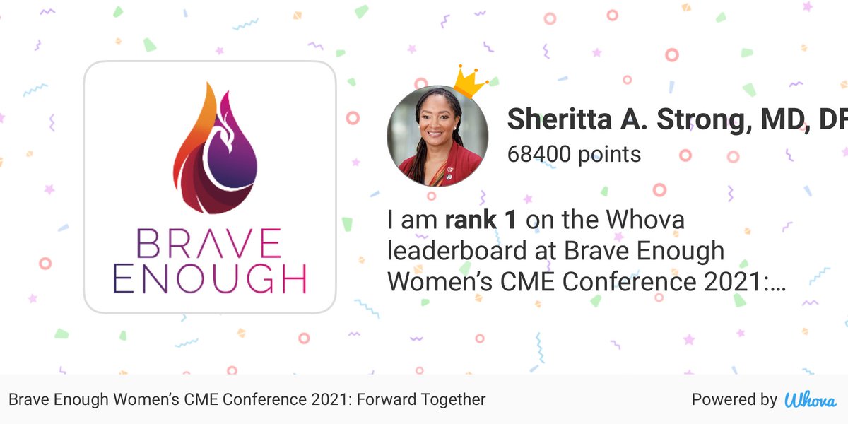 SAStrongMD's tweet photo. I made it! #1 on the leaderboard at #BE21,BEconference2021 via Whova event app https://t.co/ocIem4nM9H https://t.co/nVWkj74gey