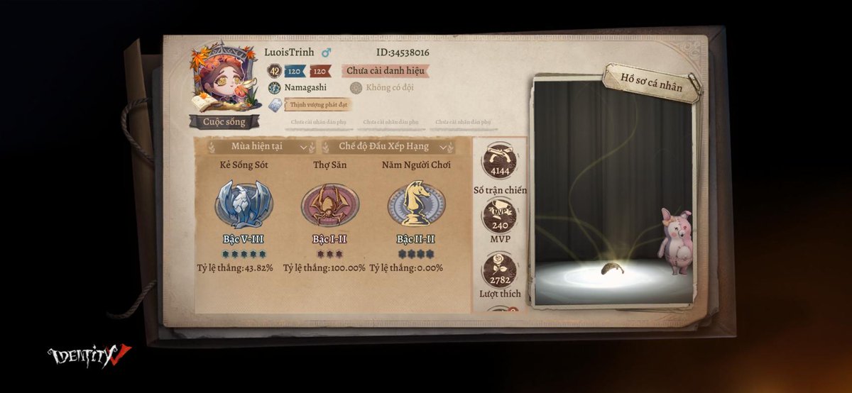nothing9012's tweet photo. Tôi đang chơi Identity V. Bạn nghĩ đó là game ư? https://t.co/Hc7F9chgn0