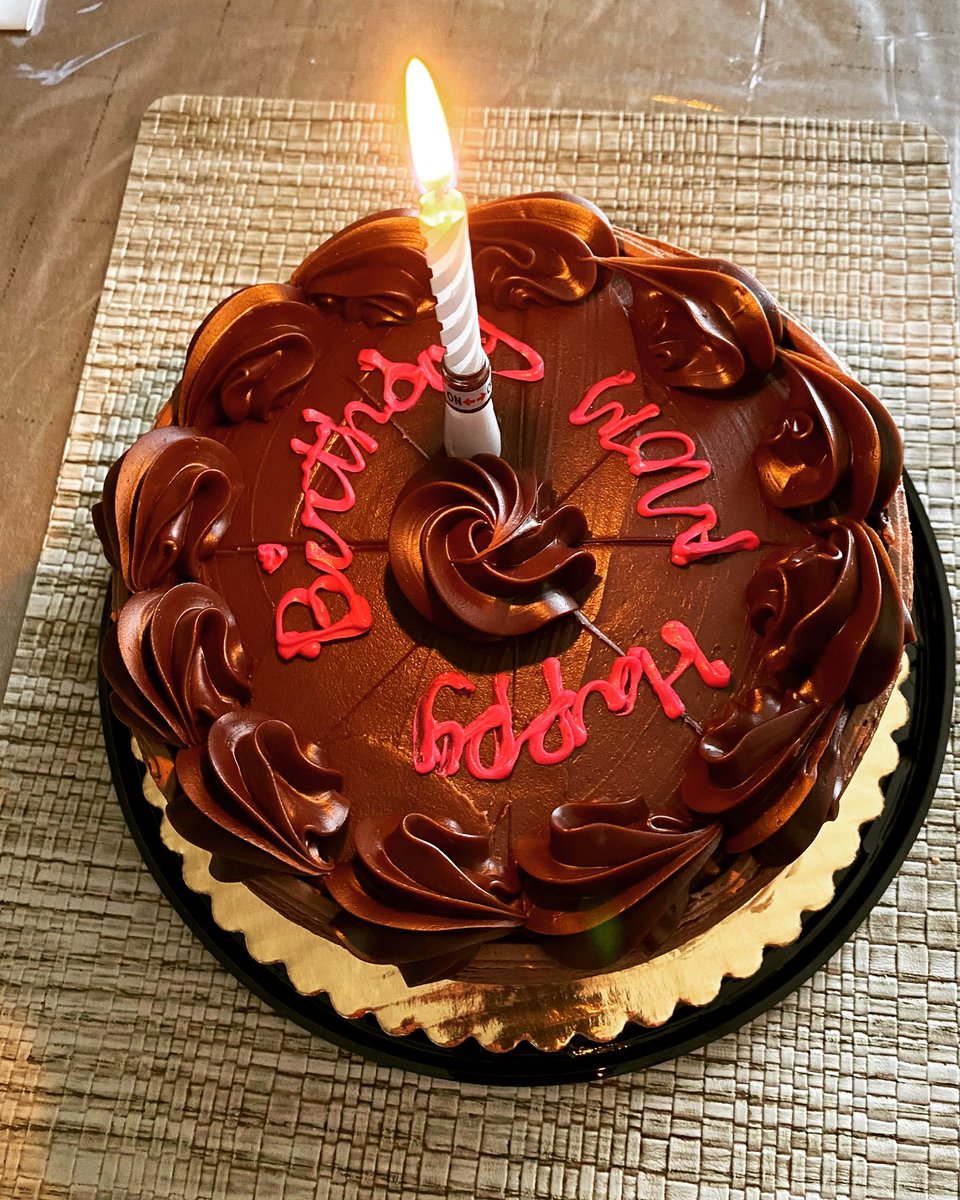 Bought this cake for my mom 🎂 #Cake #BirthdayCake #Candle #Delicious #ChocolateCake #ChocolateFrosting #HapppyBirthdayMom