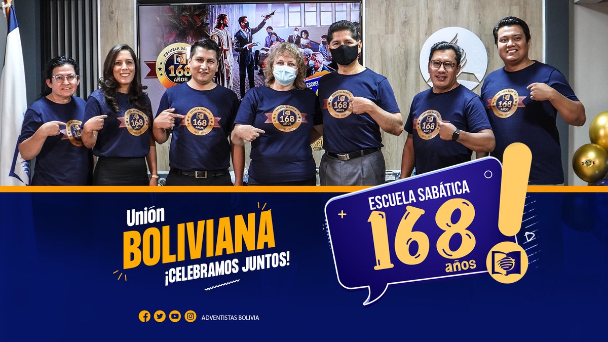 adventistas_bo's tweet photo. 🔴 #168 AÑOS DE LA ESCUELA SABÁTICA📚
Este 🗓Sábado 09 de octubre celebraremos los 168 aniversario de la Escuela Sabática a nivel mundial. que dio inicio el año 1853.
📲 ¡¡¡CELEBRA Y PARTICIPA!!!
#AdventistasBolivia
@HugoValda @bill_quispe @mariozuritalom https://t.co/0ADpJYVlYH