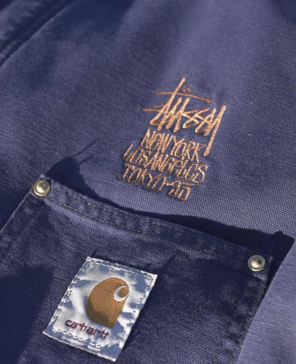 StreetFashion01's tweet photo. STÜSSY x Carhartt (1993) https://t.co/JrpzkrKKrw