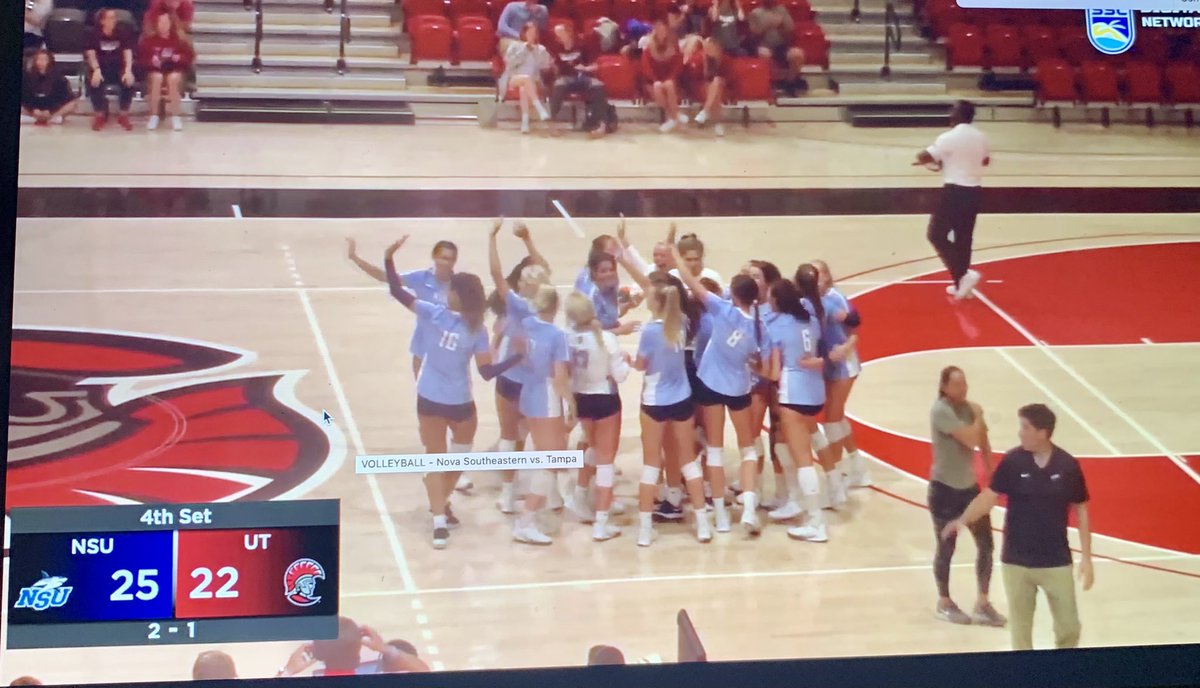 M_Mominey's tweet photo. I 👀 you @NSU_VB 👊🏻🦈 !!! The best 🏐match I have seen us play in 12 years. So proud of this team. Love the energy and the passion. Keep it rollin’ . @NSUFlorida @D2SSC #PrepareToDominate https://t.co/gOuTrJduAN