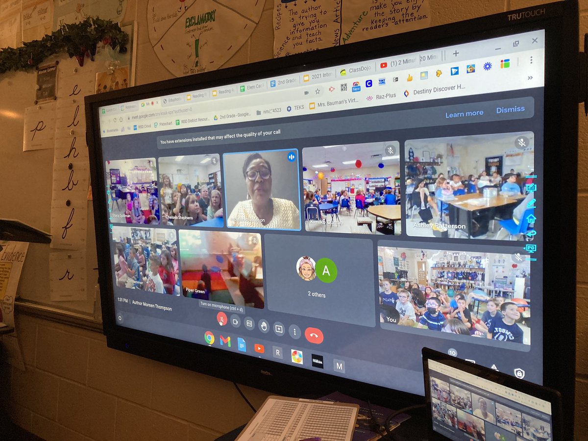 Today we had the pleasure of participating in a Google Meet with <a href="/MoreenThompson/">Moreen Thompson</a>. She is the author of Meet Buttercup and took time out of her busy schedule to read to our 2nd graders and answer their questions. <a href="/ElemRob/">Robinson Elementary</a> <a href="/robinsonisd/">Robinson ISD</a> #inspiringyoungwriters