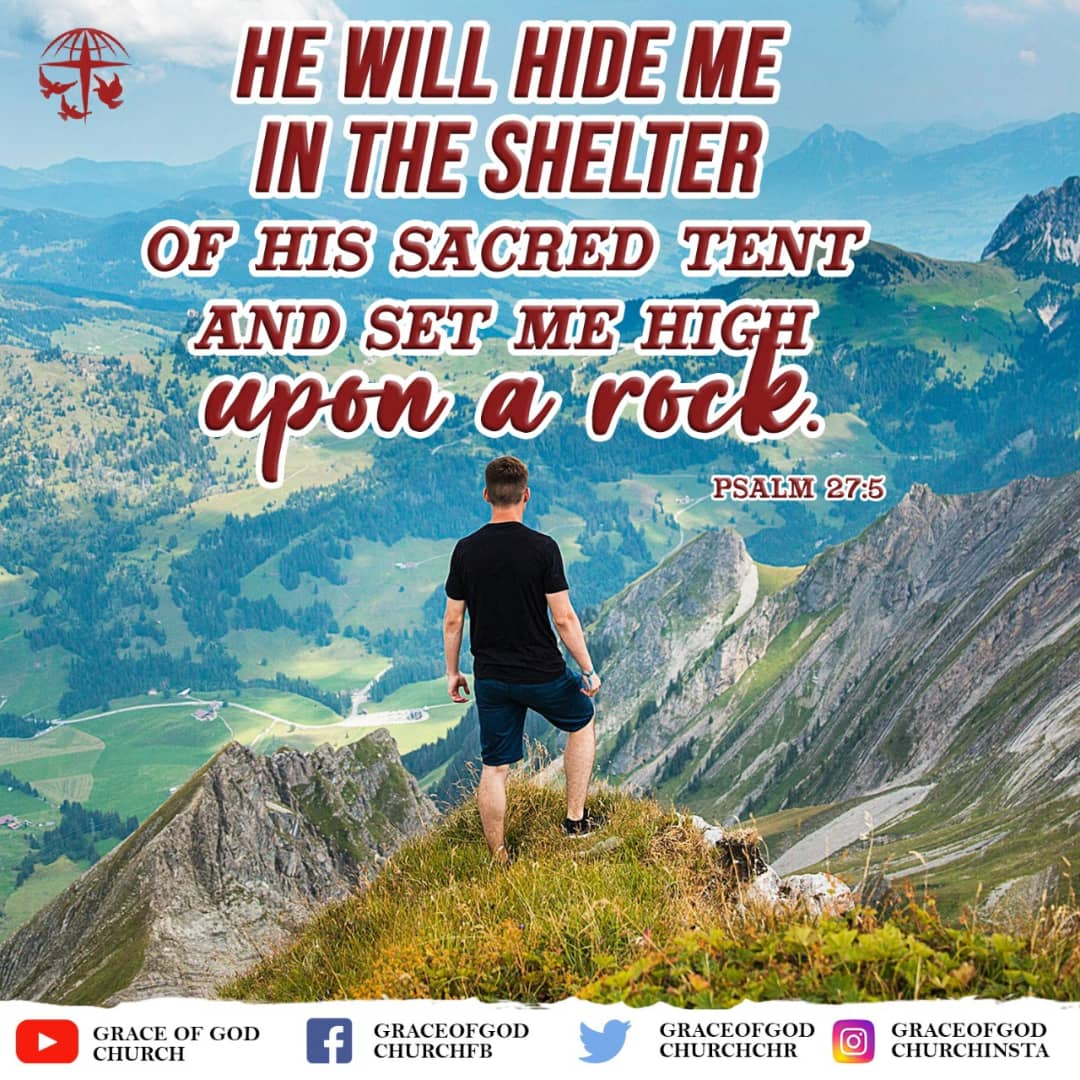 graceofgodchr's tweet photo. He will hide me in the shelter of his sacred tent and set me high upon a rock.

Psalm 27:5 

#pray #godisgood #believe #grace #blessed #amen #worship #verseoftheday #bibleverses #jesussaves #biblequotes https://t.co/gLmtBtuGRp