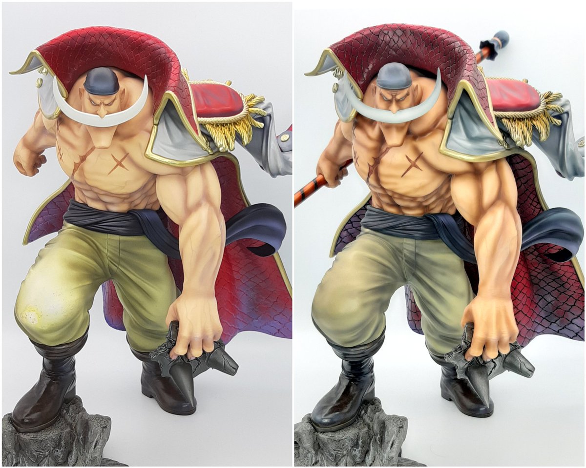 ハウル Pop白ひげをリペイントさせていただきました こちらロキ様 Jugadorloki よりご依頼頂いたのですが 高額フィギュアなのでめちゃめちゃ緊張しました T T 膝の傷を修復するとともに きれい目で迫力がでる塗装をさせていただきました ありがとう