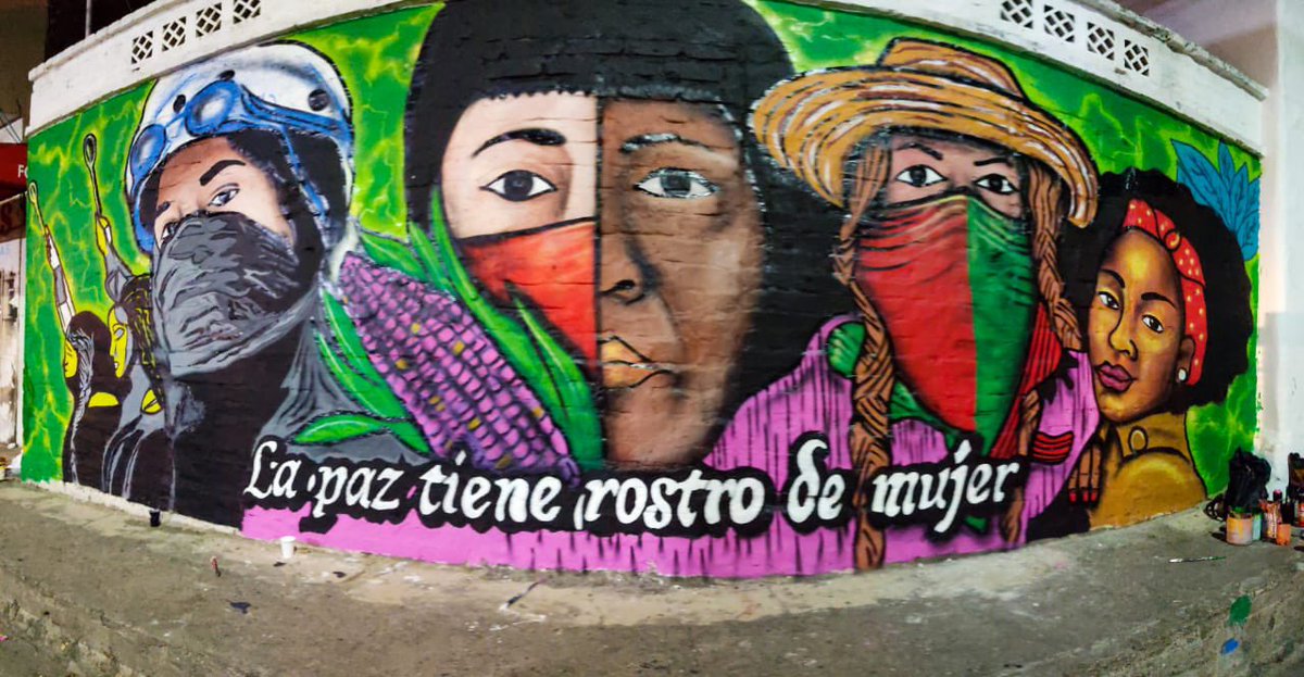JuvenilHuila's tweet photo. Mural "La Paz tiene rostro de mujer" en el marco de la Minga Muralista por la No Repetición en el municipio de #LaPlata , liderada por el de Colectivo Aguante Juvenil - CAJ y el apoyo de la @ComisionVerdadC #Combativas #LaPazTieneRostroDeMujer #CEV #ComisionDeLaVerdad https://t.co/MRMuRKyEiU
