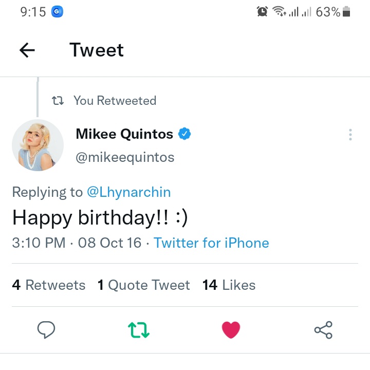 Lhynarchin's tweet photo. Hello @mikeequintos! Yesterday is my birthday. Sana now may pahabol pa rin hehe. Love you! Keep safe alway's 💖 https://t.co/vOLbbNG74T