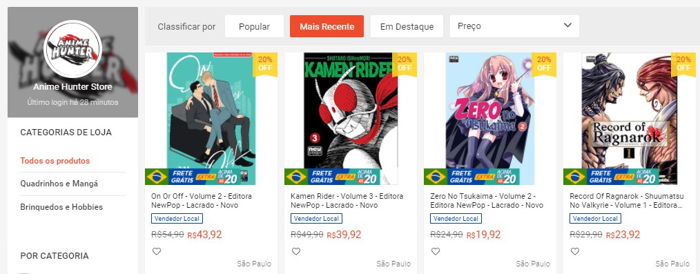 NewPOP Editora on X: Atenção galera de SP, a loja Anime Hunter realizará  uma promoção especial entre os dias 29 de novembro ao dia 01 de dezembro  com toys, mangás, novels e