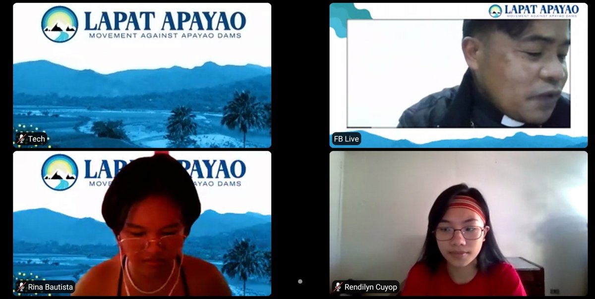 NOW HAPPENING: Apayao locals, together with environmentalists and indigenous peoples' rights advocates, conduct an online launching of Lapat Apayao: Movement Against Apayao Dams in opposition to the proposed Gened 1 Hydroelectric Power Plant in Apayao, October 9.

#NoToApayaoDams