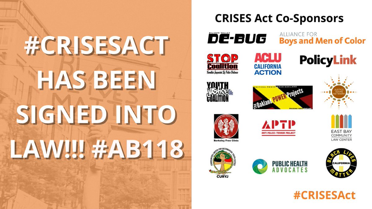 WE JUST PASSED THE #CRISESAct!! 🏁🔥 Organizing works! After the Governor vetoed #AB2054, we refused to give up because the lives of BIPoC people are at stake. We PASSED #AB118 bc we must continue to build community-led alternatives to police! #OrganizingWorks #WeKeepUsSafe ✊🏿✊🏾