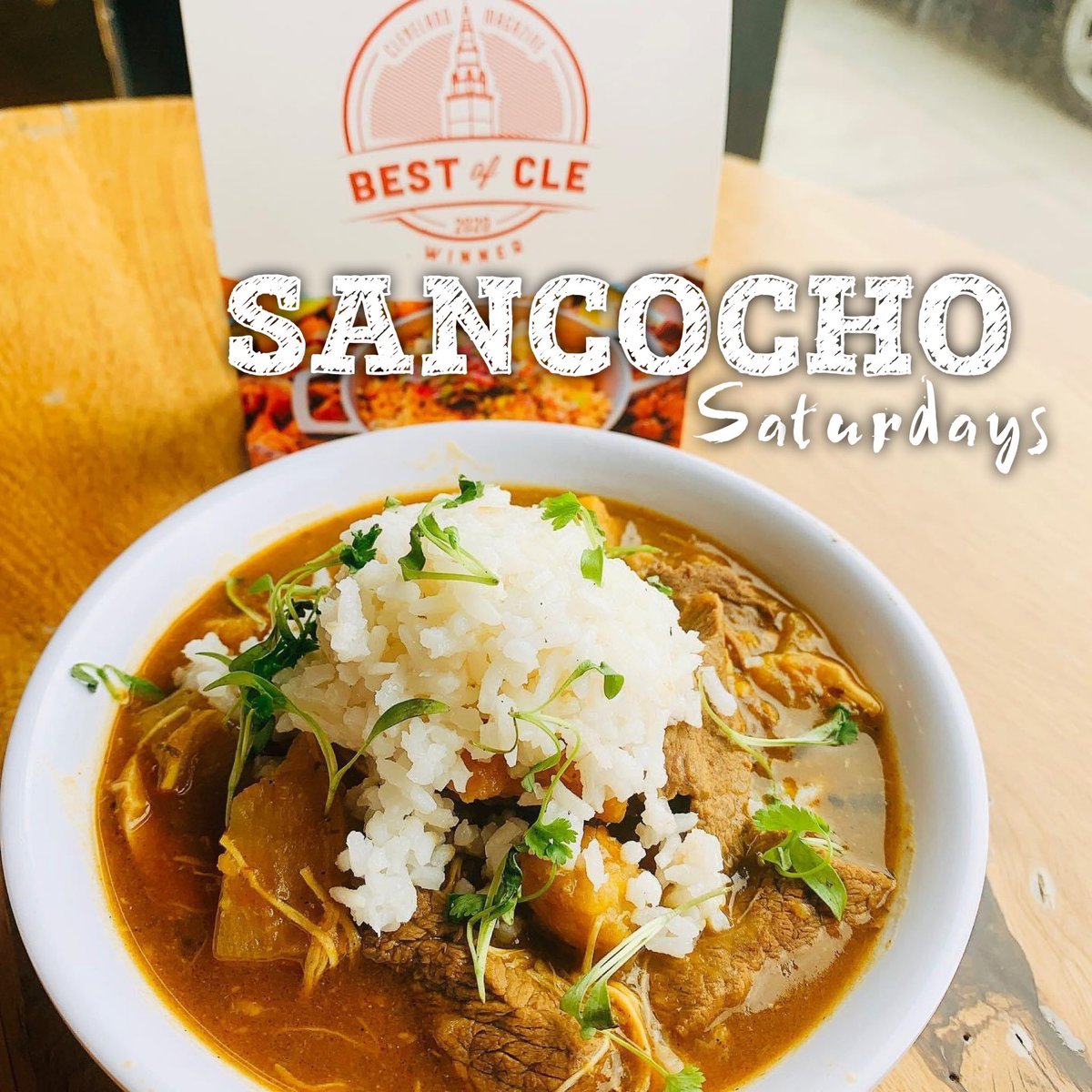 Last Day of #ClevelandLatinoRestaurantWeek is tomorrow Saturday Oct 9th, and we are set to finish the week with a bang by launching SANCOCHO SATURDAYS! Come try our Puerto Rican Gumbo TwistedTaino.com