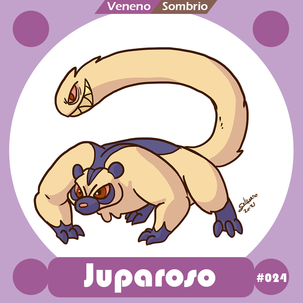 galhardo_art's tweet photo. Continuando os monstrinhos inspirados em Pokémon e baseados na fauna e flora BR. Os chamados #Fakemon. Essa aqui é um quati venenoso que evolui pra um jupará venenoso/sombrio.
#quati #jupara #Brazil #Brasil #Pokemon https://t.co/5DB5zuWqZi