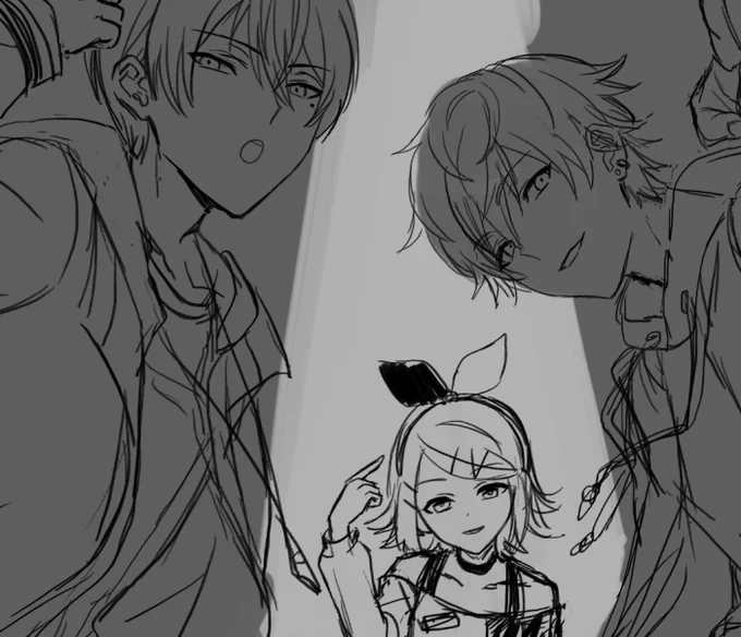 深夜に勢いで描いてたラフの一部です
近いうちに完成させたい 