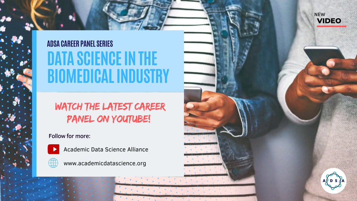 AcademicDataSci's tweet photo. Watch the latest career panel on YouTube!
ADSA Career Panel Series: Data Science in the Biomedical Industry.
Watch now: https://t.co/L8ihMY0RFJ
#ADSACommunity #CDNCareer #DataScience https://t.co/wa939bpnOW