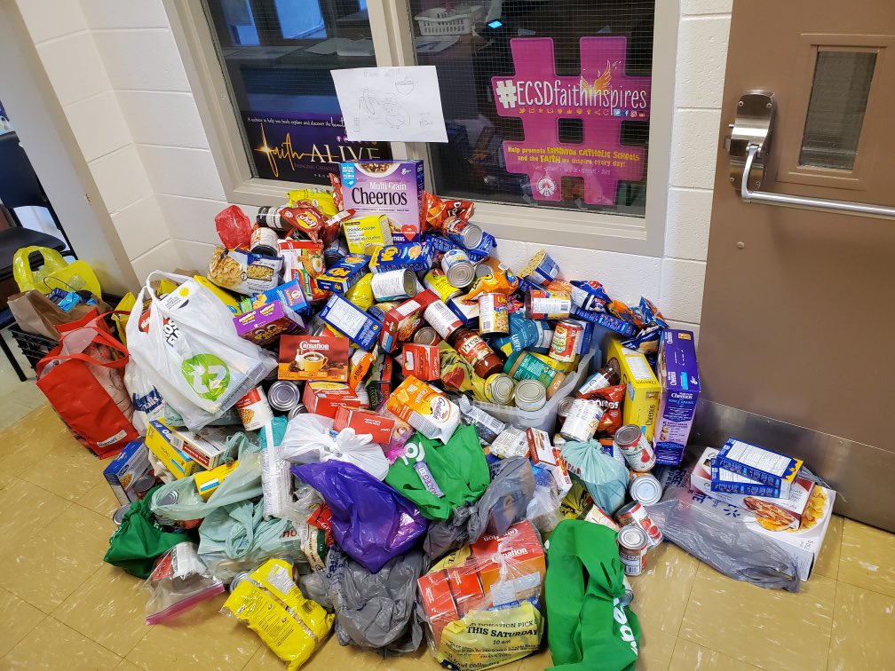 Thank you so much to our amazing families for their support! The food bank is so grateful for all your food donations during this time of Thanksgiving ❤️ #ECSDfaithinspires