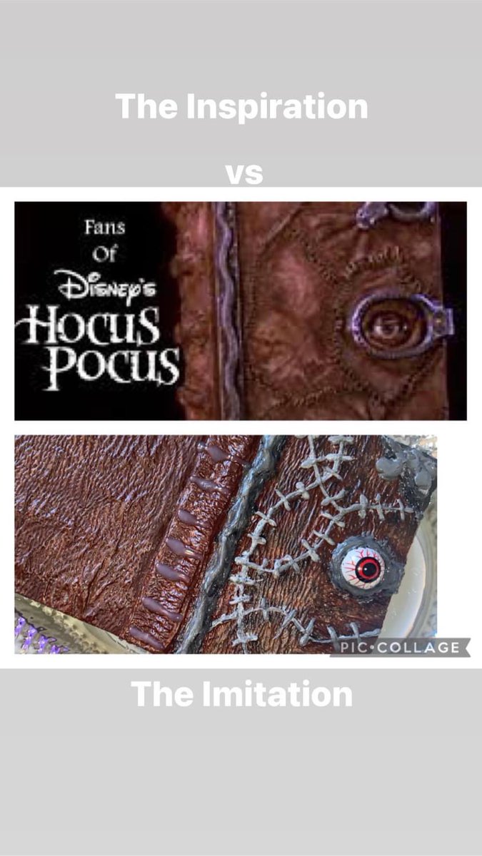 EverybodyH8Krys's tweet photo. The Inspiration vs The Imitation! How did I do?? #HocusPocus #hocuspocusspellbook #diycrafts #dollartreecrafts https://t.co/vlRDE22Wto