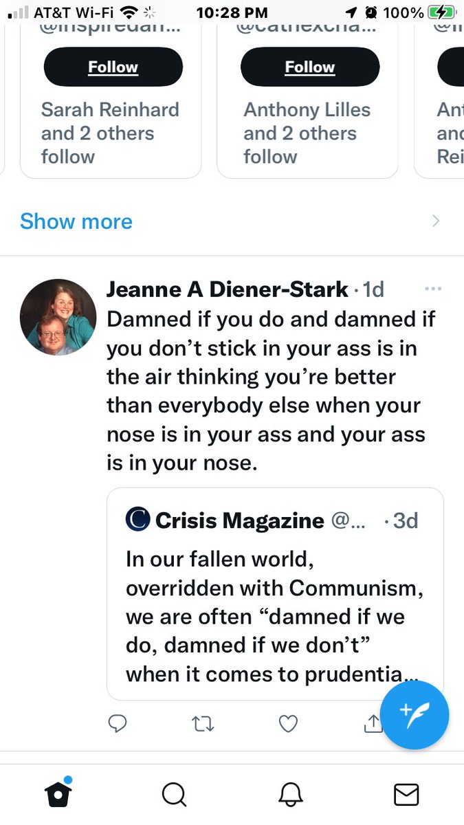 JeanneDStark's tweet photo. What I meant by this? I’m just tired of half empty stuff! You could be sitting praying on your morning couch &amp; these folks say why  kneeling?! It’s like nothing is ever good enough for these folks not even God!  #Nitpickers https://t.co/UC43RcTtkj