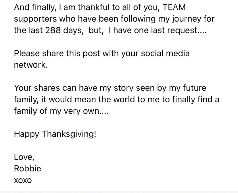 Hi. Robbie needs a fam its been 288 days! instagram.com/teamdogrescue?…