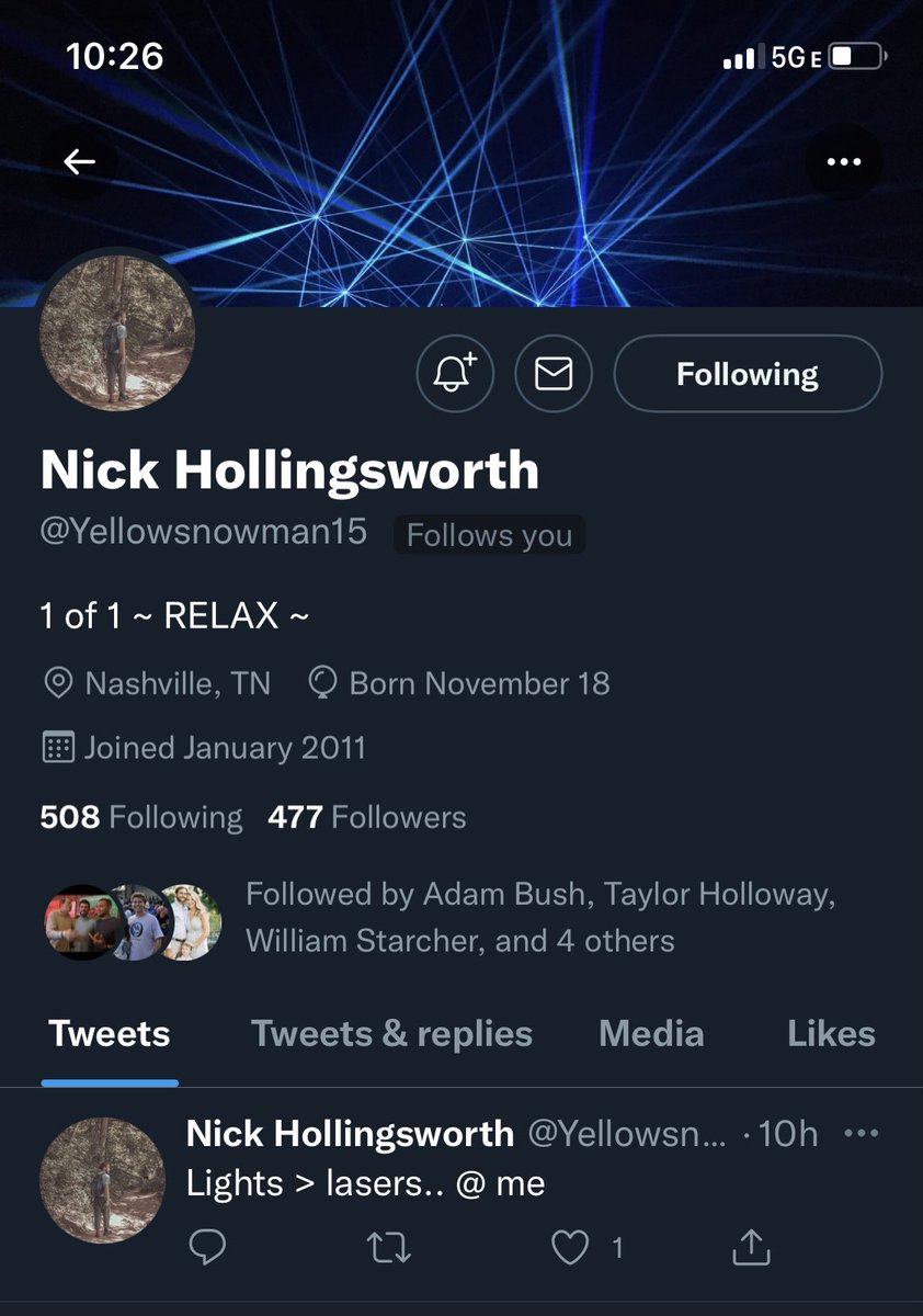 CraigFlo's tweet photo. @Yellowsnowman15 This guy’s profile seems to think lasers>lights https://t.co/sIlwaf6Bqv