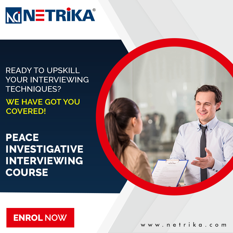 Netrika_PvtLtd's tweet photo. This certification helps you gain in-depth knowledge of the PEACE interviewing model and equips you to build strategies for application of the model.
Know more
https://t.co/DM3QyJ2nff
#netrikacertifications #trainingcertifications #peaceinterviewmodel https://t.co/PKksLObwnU
