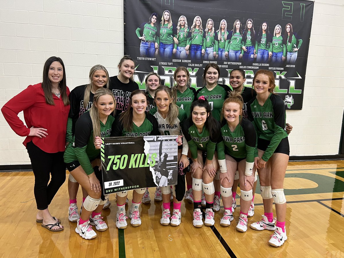 Congratulations <a href="/DruWitherspoon/">Dru Witherspoon</a> for 750 kills!!! And an IP home sweep 🧹 tonight vs Mineral Wells #itsagreatdaytobeahawk