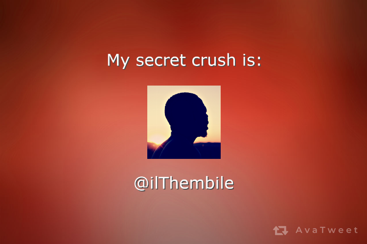 FreddyOnly_'s tweet photo. My secret crush is @ilThembile. Find your secret crush at https://t.co/KD1b2LlSnm #AvaTweet #SecretCrush https://t.co/OL64ybXpAn