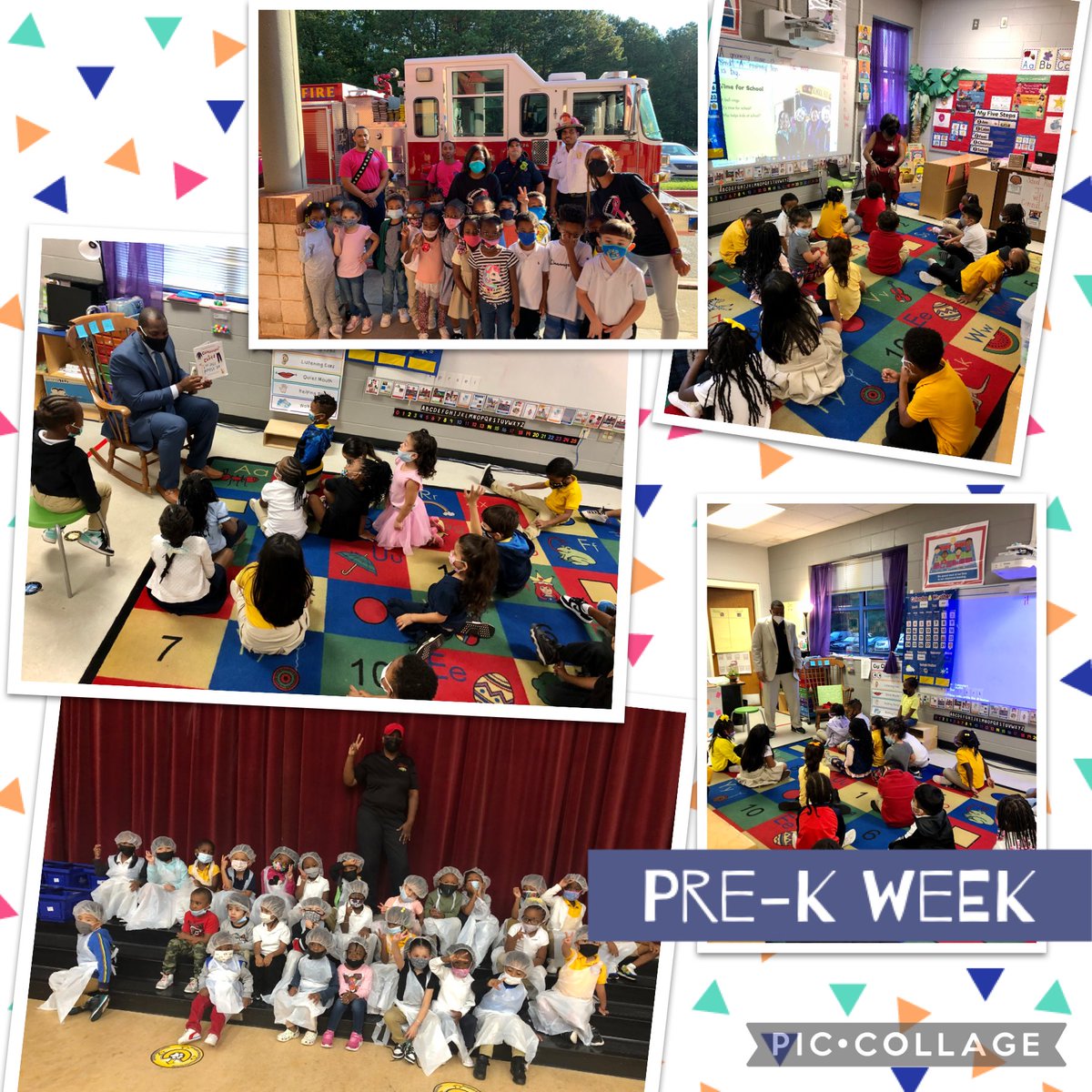 Pre-K week ⁦@CampbellES_FCS⁩ guest readers ⁦@ADNspire⁩ ⁦@TracyMcdonaldt2⁩ ⁦@bkellam23⁩ cafe manager Turner, ⁦@Fairburn_Fire⁩ #communityhelpers ⁦@pamelaweiser⁩ ⁦@RonMaxwellFCS1⁩