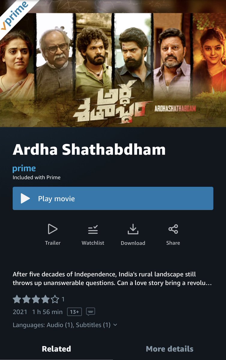 Chrissuccess's tweet photo. #ArdhaShathabdham Telugu film is streaming on Amazon Prime. https://t.co/uCdjLhoeik