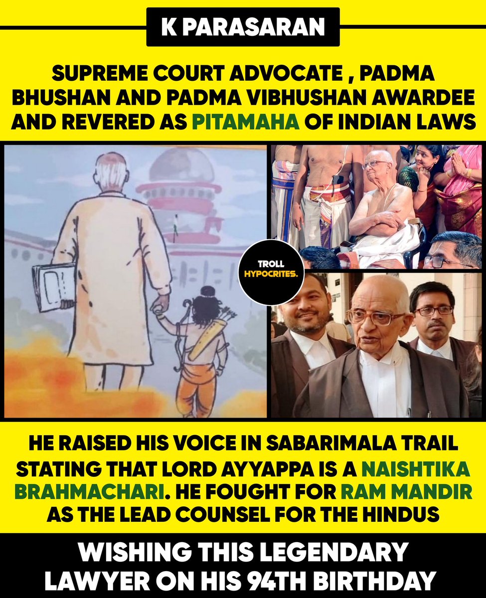 HypocritesTroll's tweet photo. Now he is a member of ram mandir Trust

#parasaran #sabarimala #rammandir https://t.co/8pQlGzUjMl