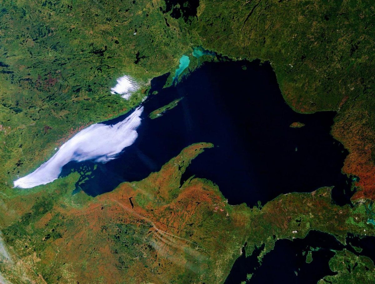 U.P.'s blazing fall colors seen from space detne.ws/3Brd5sN