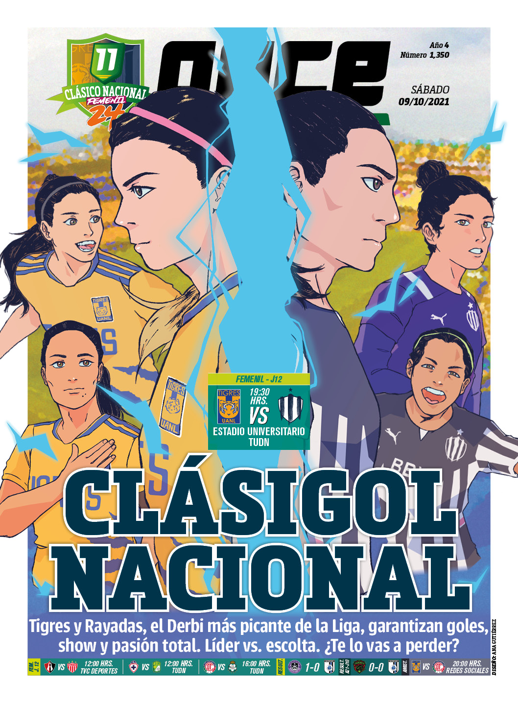 ONCE Diario: CLÁSIGOL NACIONAL; Clásico Nacional Femenil 24: Tigres Femenil vs. Rayadas