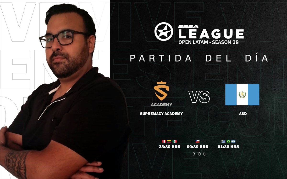 sslstudiogg's tweet photo. ¡Partidas del día! 🔥
Continuamos con la cobertura de la LIGA ESEA SEASON 38, y ya nos encontramos en etapa de playoffs.
- @supremacyggo Academy vs -asd
🎙 @JoseMariaA_GG  , @AndreXOXD  y @dev1nePE 
#SSLStudio ❤
#LigaESEAS38 ❤
#SSLEntertainment ❤
#VamosJuntosXmás ❤️ https://t.co/cCRIKmv4n7