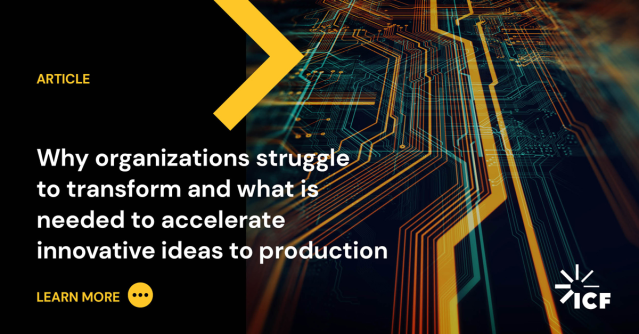 marcialiu2005's tweet photo. Check out this great piece from my @ICF colleagues if you're struggling to move innovative digital transformation ideas from concept to enterprise production. https://t.co/FlN1PUtO40 https://t.co/qWieB40eX3