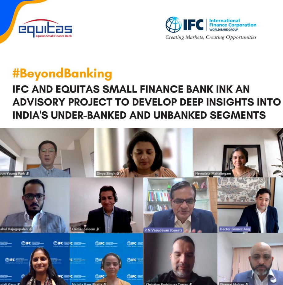 IFC_SouthAsia's tweet image. .@IFC_org and @EquitasBank inks an advisory project to develop deep insights in the under banked and unbanked segments of the society. 

#smallbanks #banking 
@agarmora @hgomezang @QamarSaleem_ @Anjaligarg7Garg