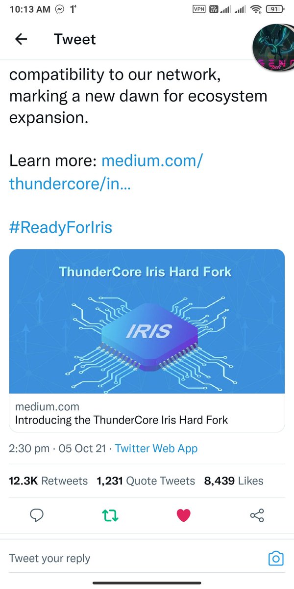hanayuri1112's tweet photo. @ThunderProtocol The big news is here! Introducing the #IrisHardFork, the next iteration of the #ThunderCore blockchain!⚡️

This will increase cross-chain compatibility to our network, marking a new dawn for ecosystem expansion.

Learn more: https://t.co/KGIhfP46d1

#ReadyForIris https://t.co/DIAvCOrjh9