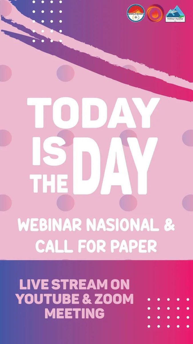 Hari Ini!!
Webinar Nasional dan Call for Paper HMJ Geografi “VOLCANO” FIS Universitas Negeri Malang
🥳💜