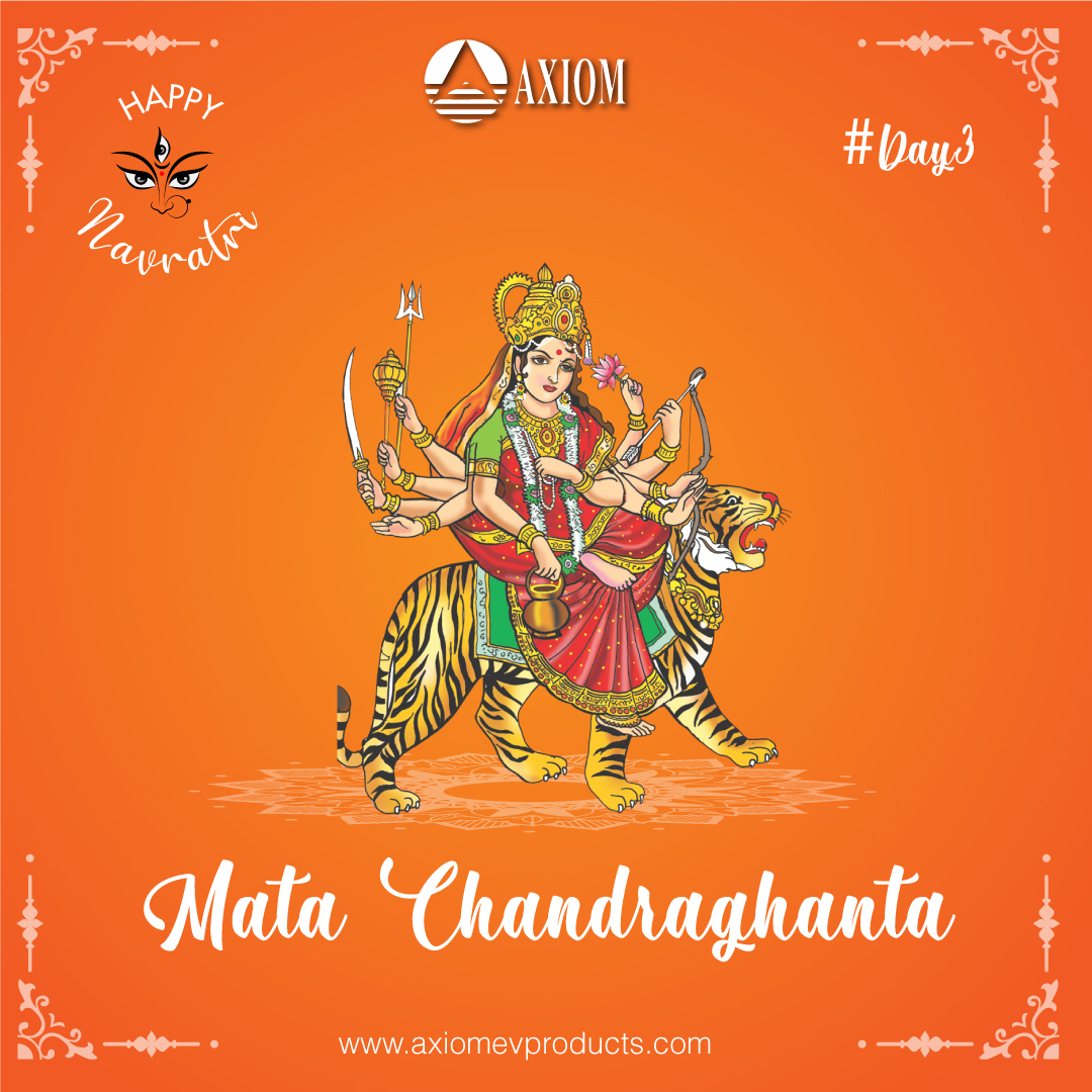Axiom_ofl's tweet photo. Day 3: Chandraghanta

Goddess Chandraghanta is worshipped on Tritiya. The name derives from the fact that after marrying Lord Shiva she started adorning half Chandra (moon) on her forehead. Here the devi has 10 days and rides a tiger.

#ev #AxiomEvChargers #emobility https://t.co/GQBkH0FJNY